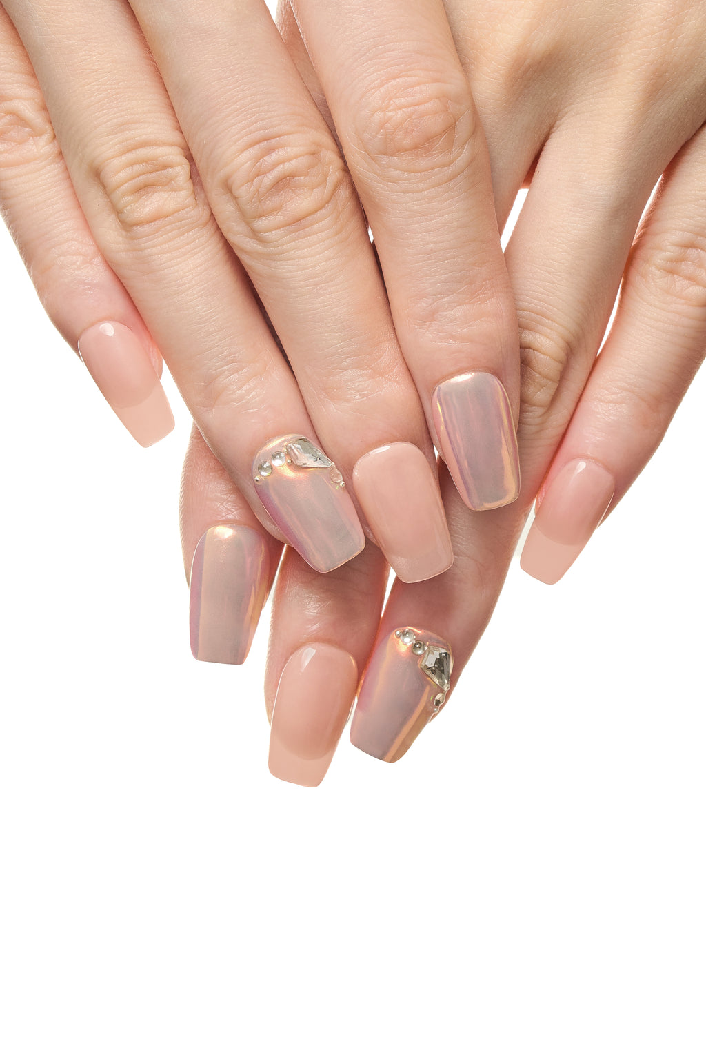 Sun Veil / No.08 – オーロラとクリスタルがきらめくヌーディネイル